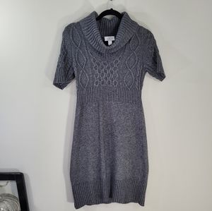 Ann Taylor LOFT Petites Gray Turtleneck Sweater Dress Size MP